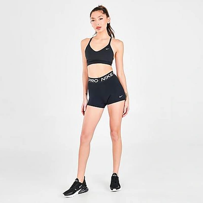 Shop Nike Women's Pro Gym Shorts In Black/white