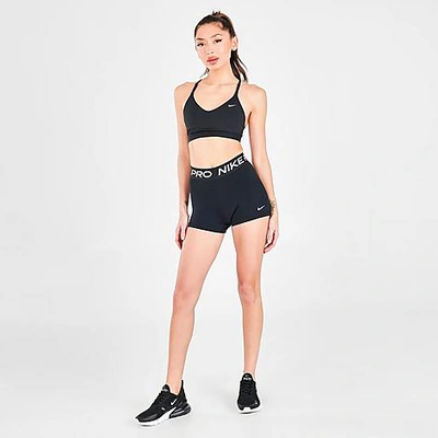 Nike Women's Pro Gym Shorts In Black/white