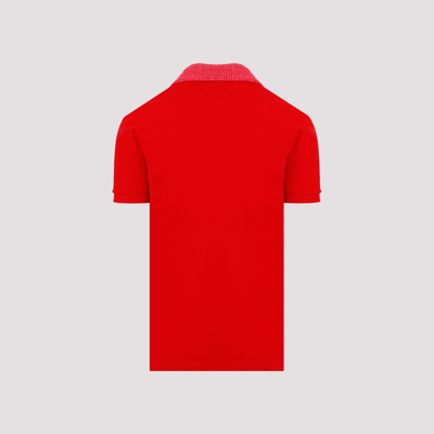Shop Bottega Veneta Polo Cotton T-shirt In Red