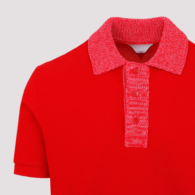 Shop Bottega Veneta Polo Cotton T-shirt In Red