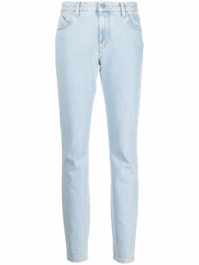 Shop Attico The  Trousers In Light Blue Denim