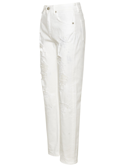 Shop Dolce & Gabbana White Cotton Boyfriend Jeans