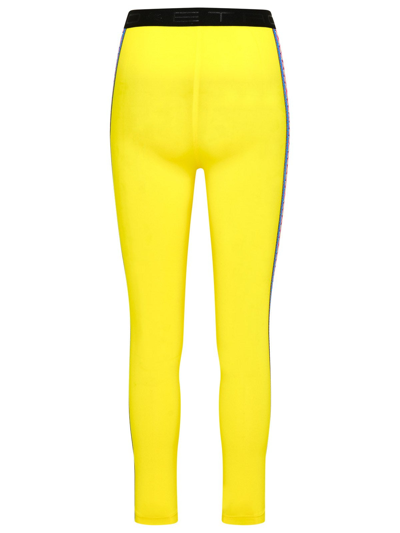 Shop Etro Yellow Polyamide Logo Leggings