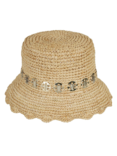 Shop Paco Rabanne Hats In Natural Light Gold