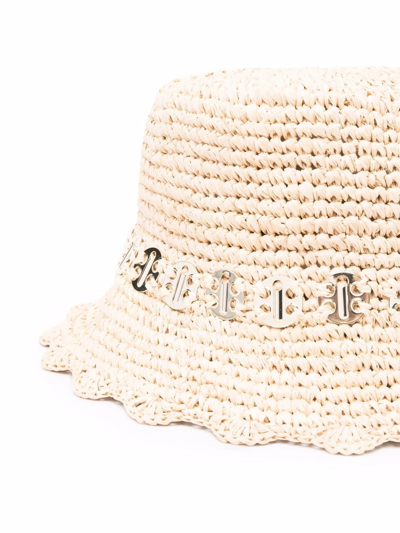 Shop Paco Rabanne Hats In Natural Light Gold