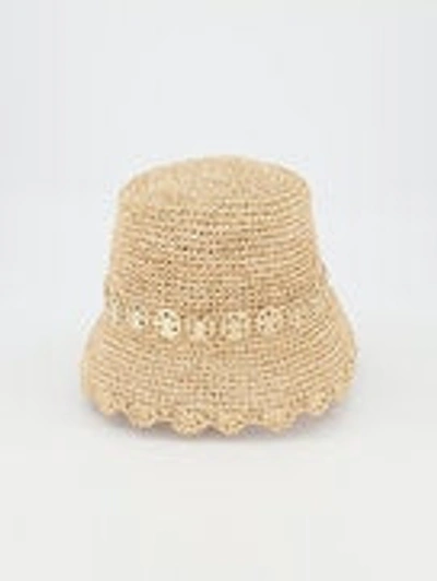 Shop Rabanne Paco  Hats In Natural Light Gold