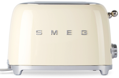 Shop Smeg Off-white Retro-style 4 Slice Toaster In Cream