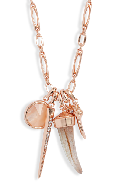 Kendra Scott Samuel Multi Charm Necklace In Rose Gold Dusted Mix