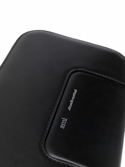 Ami Alexandre Mattiussi Case Leather Top Handle Bag In Black
