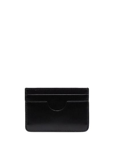Shop Ami Alexandre Mattiussi Logo-print Leather Cardholder In Schwarz