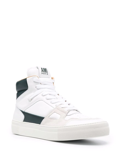 Shop Ami Alexandre Mattiussi Ami De Coeur High-top Sneakers In White