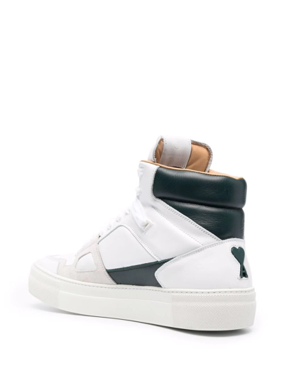 Shop Ami Alexandre Mattiussi Ami De Coeur High-top Sneakers In White