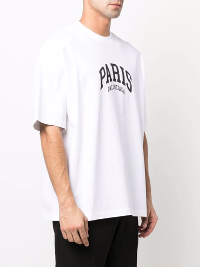 Shop Balenciaga Cities Paris T-shirt In Weiss