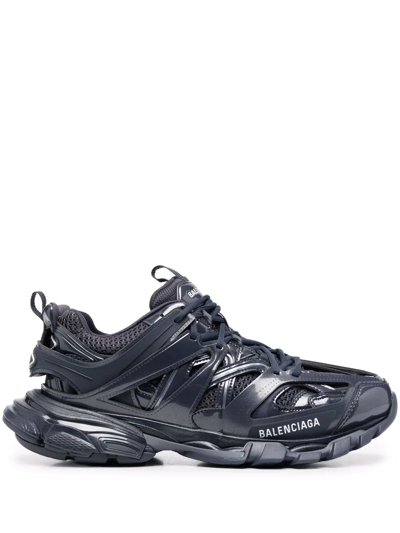 Shop Balenciaga Track Faux-leather Sneakers In Blau