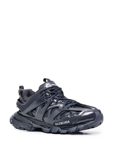 Shop Balenciaga Track Faux-leather Sneakers In Blau