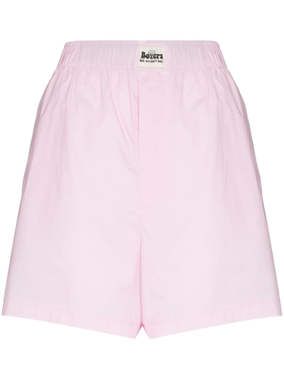 Shop Natasha Zinko Elasticated-waist Boxer Shorts In Rosa