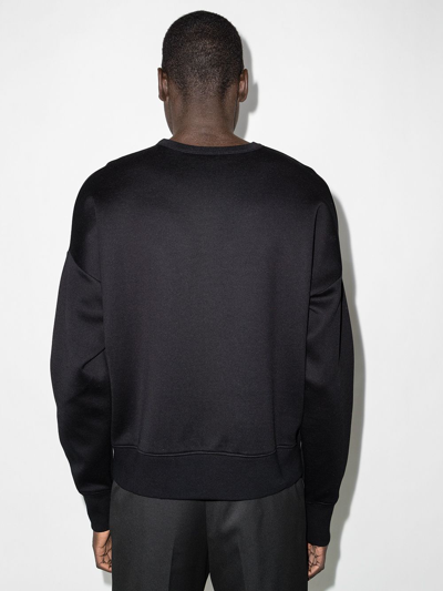 Alexander Mcqueen Black Embroidered Graffiti Sweatshirt In Black