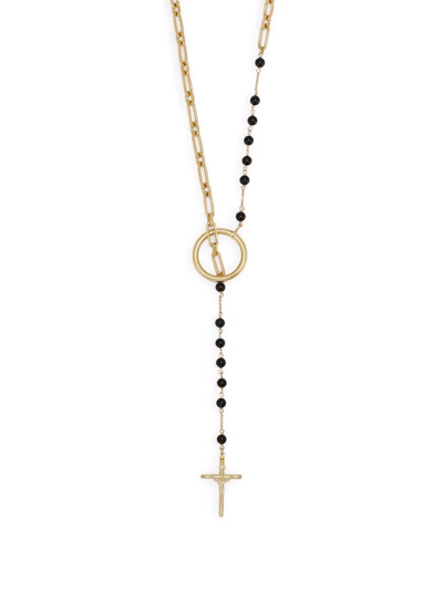 Shop Dolce & Gabbana Beaded Rosary Necklace In Gold
