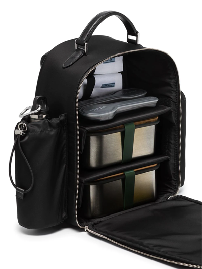 Shop Prada Picnic Backpack With Utensils In Schwarz