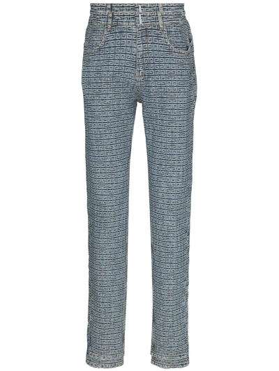 Shop Givenchy 4g-pattern Slim-fit Jeans In Blau
