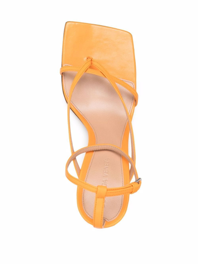 Shop Bottega Veneta Stretch Stiletto Sandals In Orange