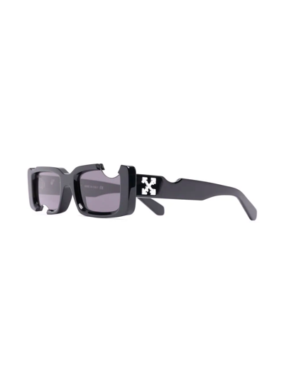 Off-white Cady Cut-out Rectangular-frame Sunglasses In Schwarz