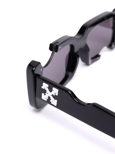 Off-white Cady Cut-out Rectangular-frame Sunglasses In Schwarz