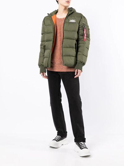 Alpha Industries Padded Logo Jacket In Grün