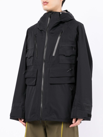 Shop White Mountaineering Hooded Zipped Jacket In Schwarz