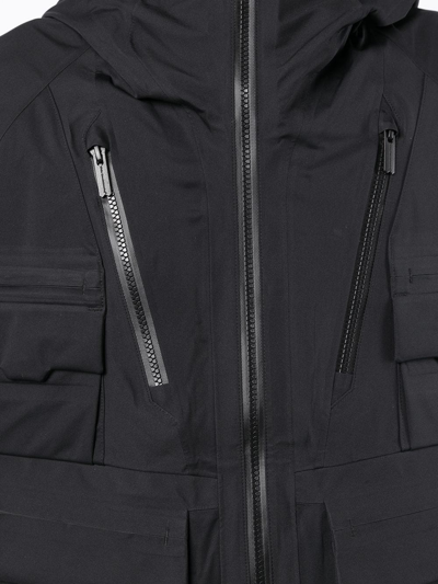 White Mountaineering Hooded Zipped Jacket In Schwarz