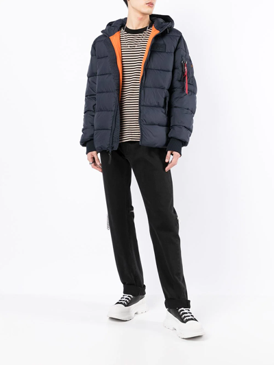 Alpha Industries Padded Logo Jacket In Schwarz