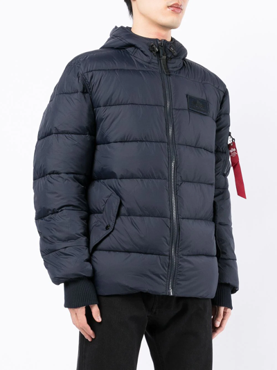 Alpha Industries Padded Logo Jacket In Schwarz