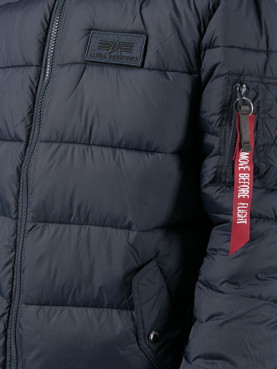 Alpha Industries Padded Logo Jacket In Schwarz
