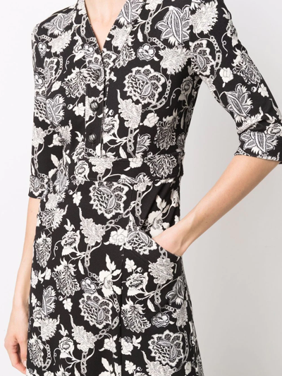 Shop Etro Floral Paisley-print Dress In Schwarz