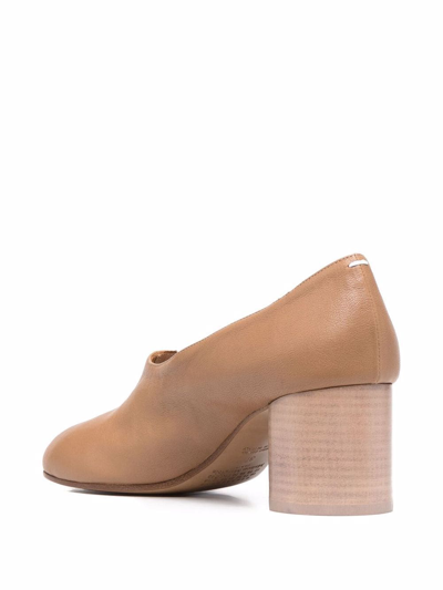 Shop Maison Margiela Tabi 60mm Decollete Pumps In Brown