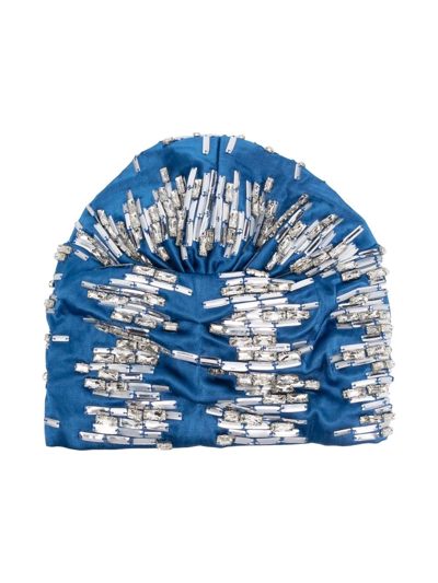 Shop Mary Jane Claverol Crystal-embellished Hat In Blau