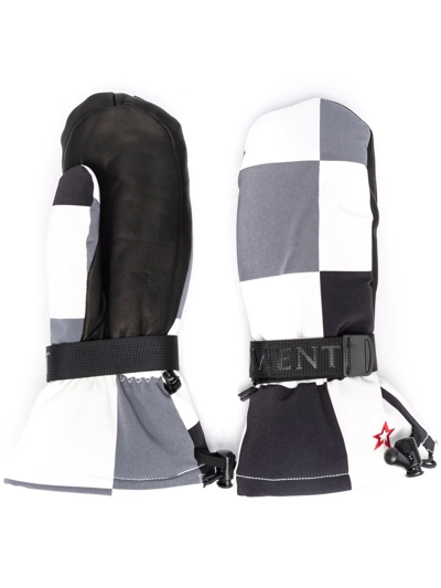 Shop Perfect Moment Checked Ski-style Gloves In Grau