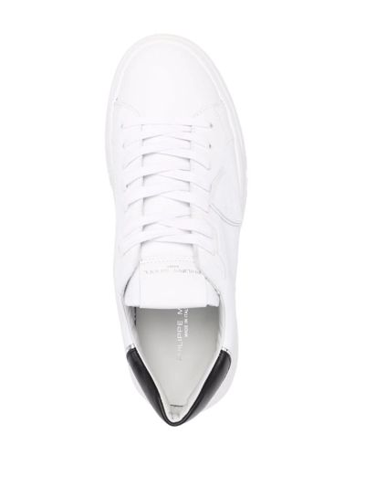 Shop Philippe Model Paris Temple Leather Sneakers In Weiss