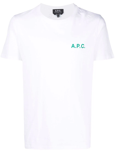 Shop Apc Mike Cotton T-shirt In Weiss