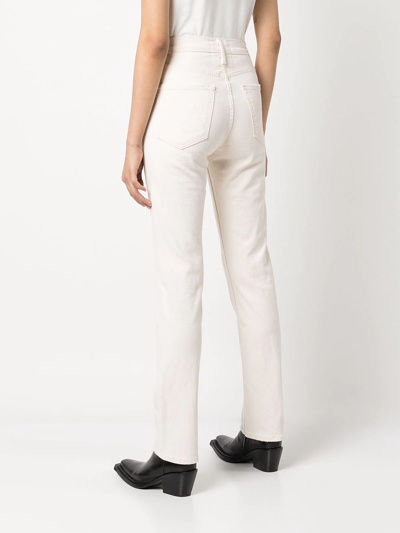 Shop Mother High-rise Skinny Jeans In Nude