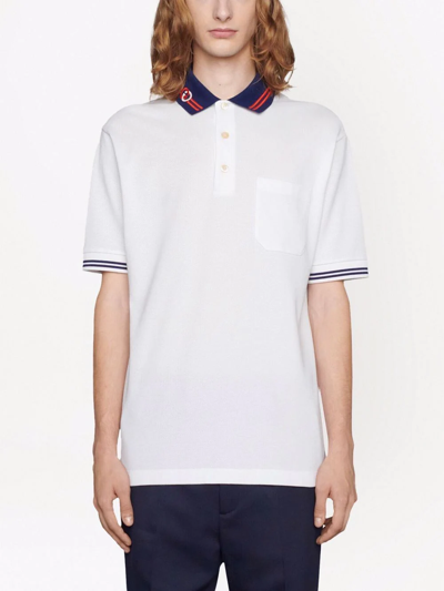 Shop Gucci Interlocking G Polo Shirt In Weiss
