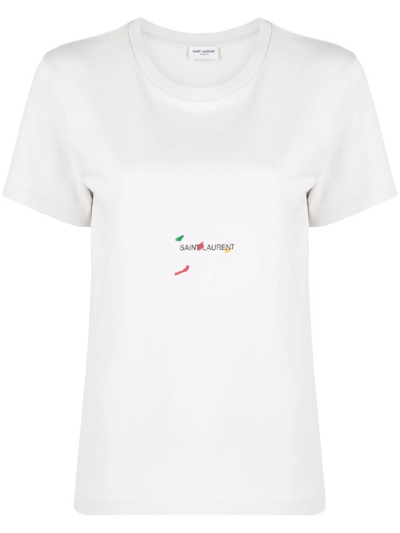Shop Saint Laurent X Bruno V.roels Rive Gauche T-shirt In Grey