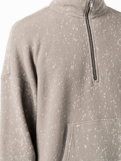 Shop John Elliott Spec Wool Zip Sweatshirt In Grau