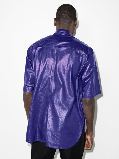 Isabel Marant Gilin Faux-leather Shirt In Blau