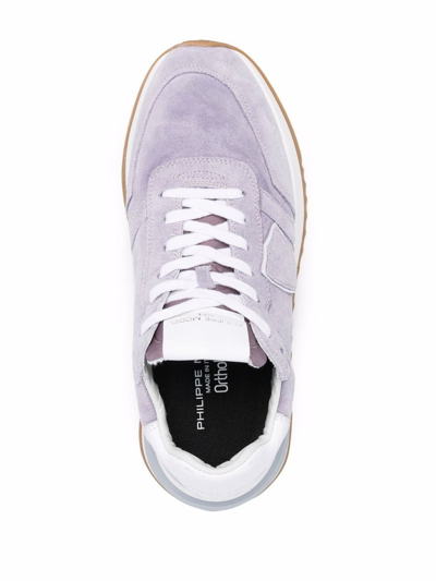 Shop Philippe Model Paris Paris Logo Patch Sneakers In Violett