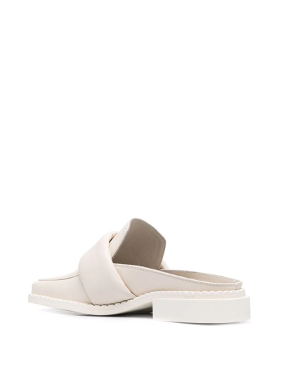 Shop Vic Matie Square-toe Slip-on Loafers In Weiss