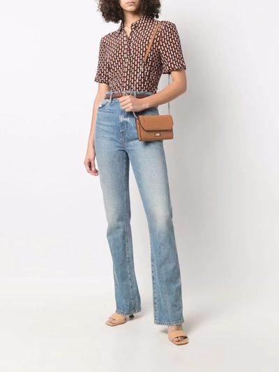 Lancel Leather Shoulder Bag In Braun