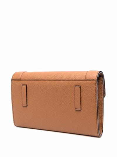 Lancel Leather Shoulder Bag In Braun