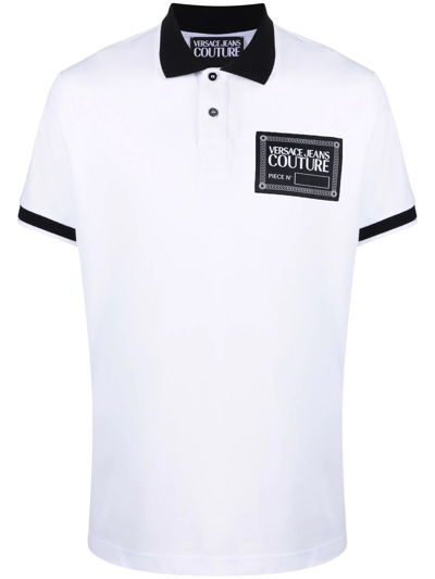 Versace Jeans Couture Cotton Polo Shirt With Contrasting Logo Patch In  White | ModeSens