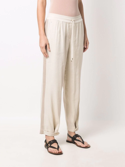 Shop Lorena Antoniazzi Side Stripe Track Pants In Nude